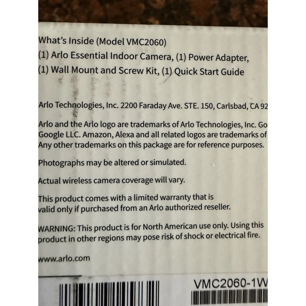 Arlo VMC2060‎ Essential Indoor Camera HD (2nd Generation) - Wired 1080p Security